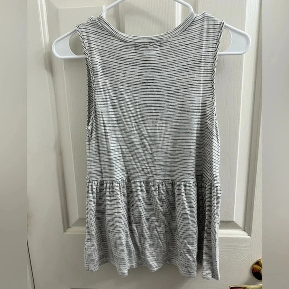 Moa Moa Stripped Peplum Scoop Neck Tank - Picture 2 of 4